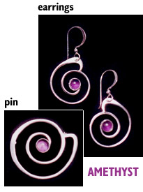 Amethyst earrings and pin set